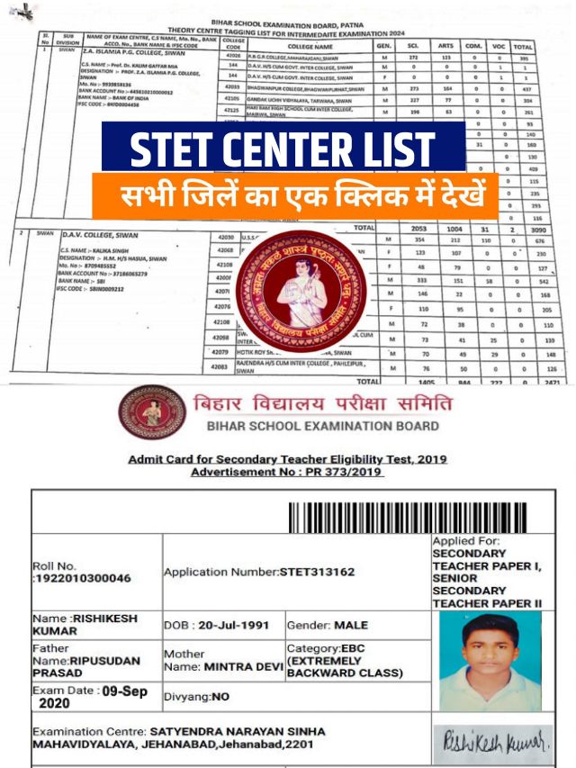 Bihar STET Exam Center List 2024